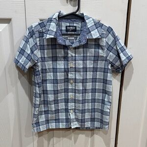 OshKosh B'gosh Navy and White Plaid Shirt